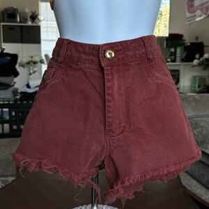 Miller Jeans Burgundy Mid Rise Shorts Size 6